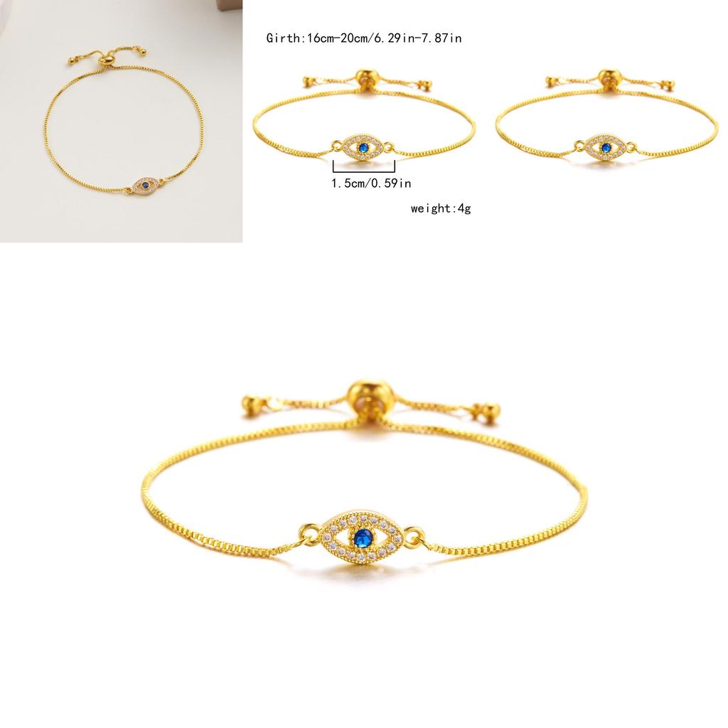 Fashion Pulling Bracelet With Blue Eye Design And Rhinestone Decor For Men And Women