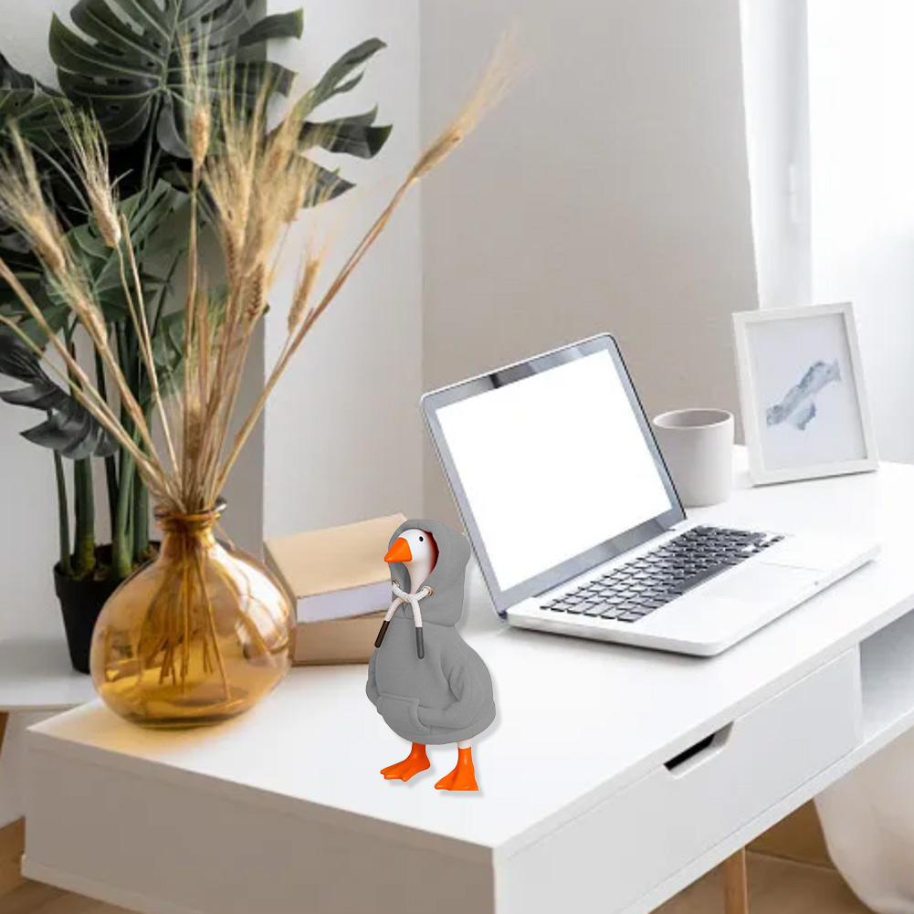 Fabric Hoodie for Desk Goose Measuring 7 Inches Combines Comfort and Durability To Enhance Desk Decor with a Playful Appearance