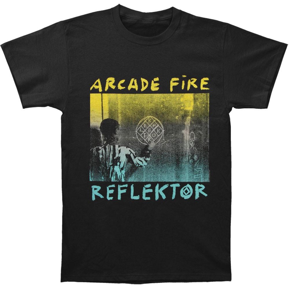 Men s Arcade Fire Reflektor T-Shirt Mens Womens Tees Top Black 4XL