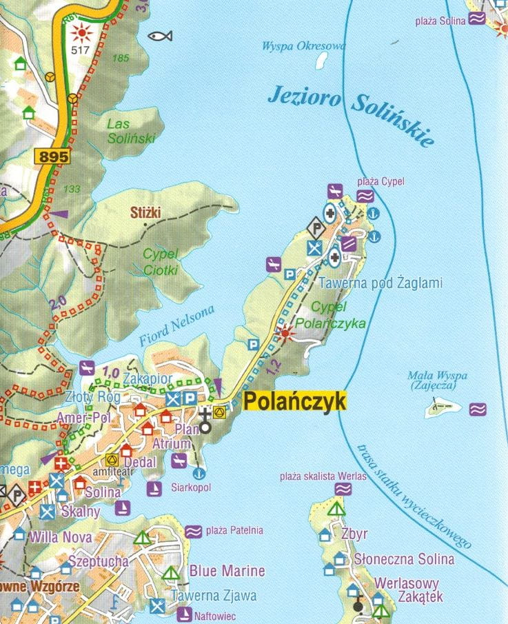 Solina Lake 1:25 000. Solina. Waterproof Pocket Map. Galileos