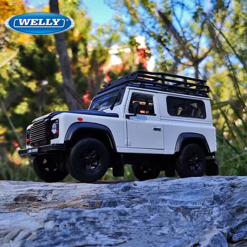 Linyi Toy Car Welly 1:24 Land Rover Defender Alloy Car Model Diecasts & Toy Metal Off-Road Vehicles Car Model Simulation Collection Kids Gifts