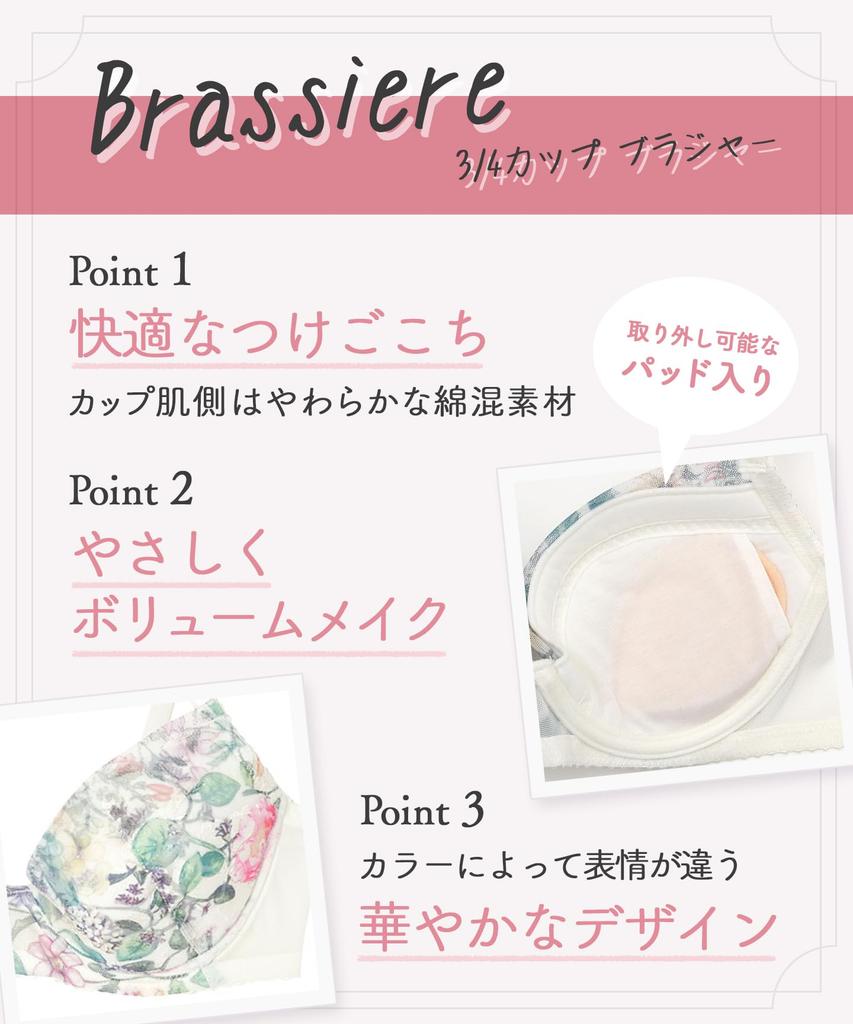 Bra Panty Cup Asame CB D65 Wing/Wacoal Women's & Set, 3/4 Bra, Inseam, CB3710,