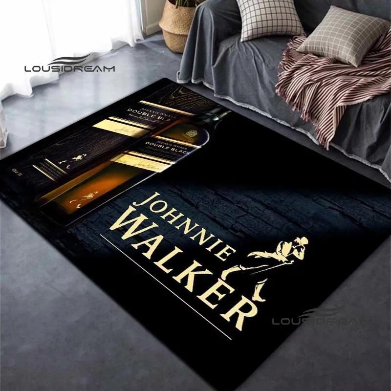 Johnnie Walker Whisky Carpet and Rug Modern Bar Living Room Bedroom Large Area Soft Carpet Study Porch Bedside Non-slip Mat
