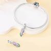 Copper Charms Original Purple Flowers Beads Fit Bracelet Jewelry Diy Lady'S Gift Accessory