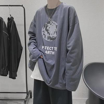 Trendy losvallend T-shirt met lange mouwen voor heren - veelzijdige herfstmode in Koreaanse stijl