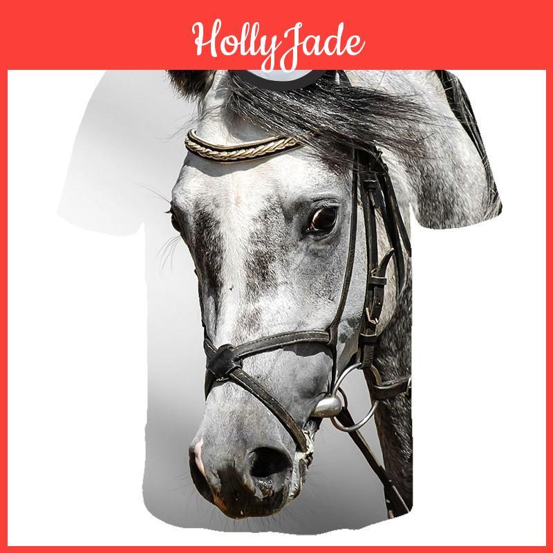 Horse T Beautiful Animal Pattern Shirt For Men Summer 3d Fashion Steed Graphic T Shirts Casual Interesting Print Tshirt Tops