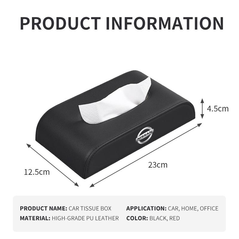 Car Tissue Box Armrest Type Leather Organizer Holder Tissue Box For Nissan Nismo Tiida Teana Skyline Juke X-trail Almera Qashqai