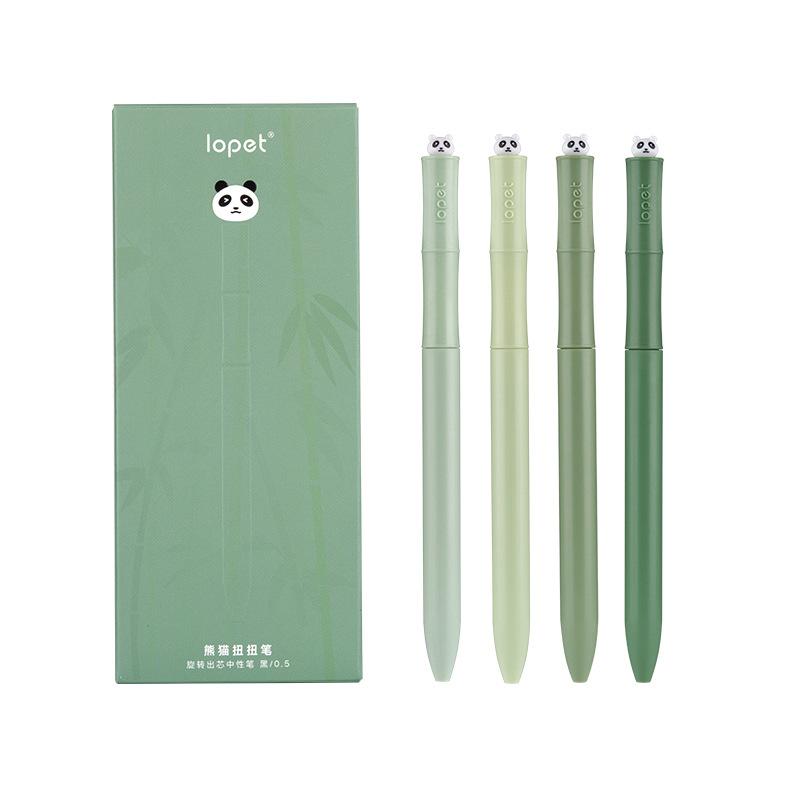 

Набір гелевих ручок Twist, 4 шт., милий мультиплікаційний панда, капібара, ведмідь, 0,5 мм кулькова ручка чорного кольору для письма