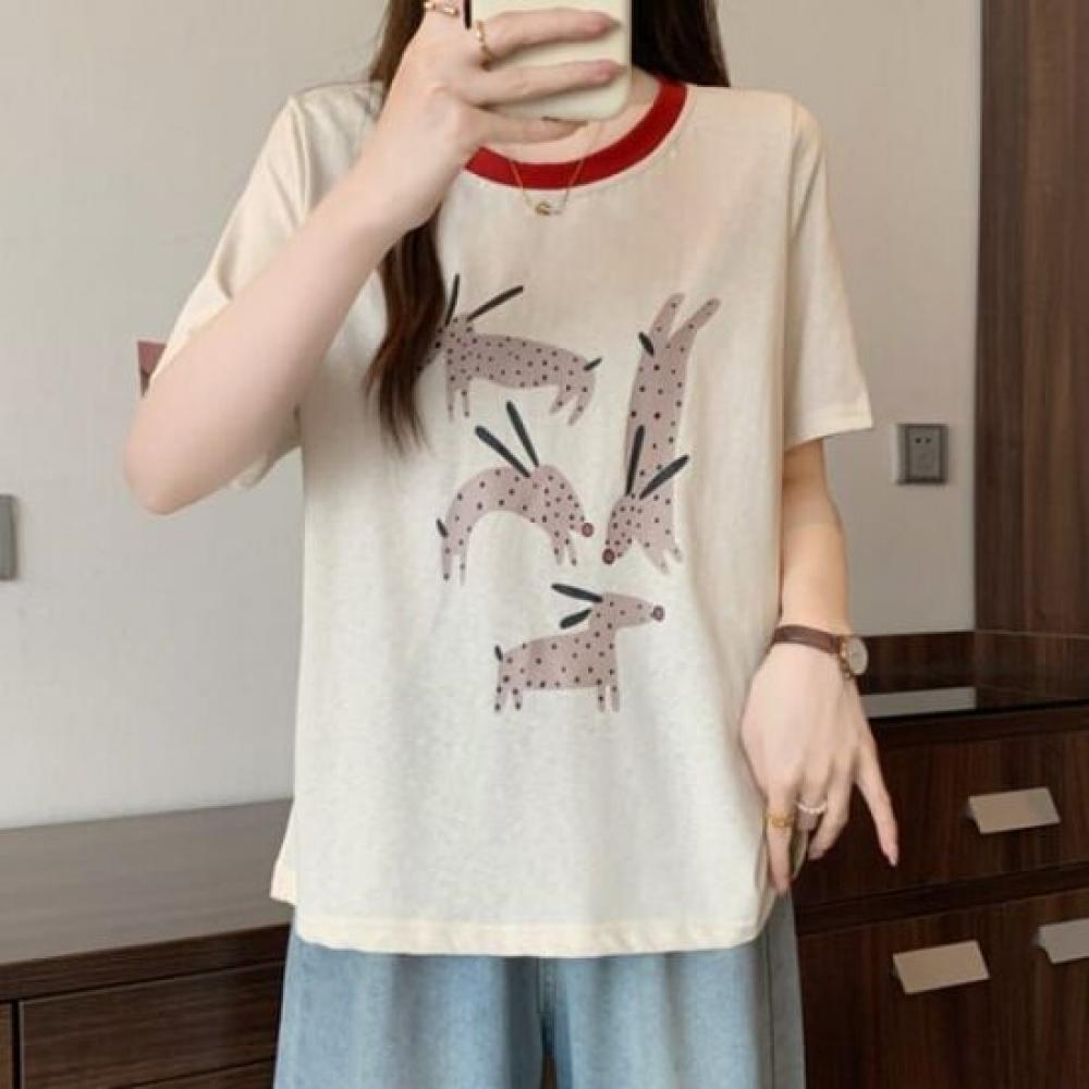 Navava Dog PrinTing ShorT Sleeve T shirT nT2457