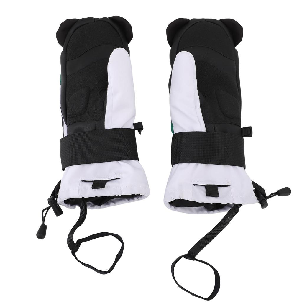 1 para rękawic narciarskich dla juniorów, antypoślizgowe rękawice śnieżne, ciepłe, odporne na ścieranie, wodoodporne rękawice snowboardowe Pand