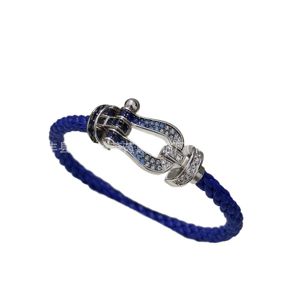 Fei Family Year of the Horse Diamond Horseshoe Buckle 8-Shaped Bracelet - Unisex, Versatile DIY Hand Rope for Couples