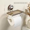 Wall-Mounted Luxury Suction Cup Toilet Paper Holder & Storage Rack