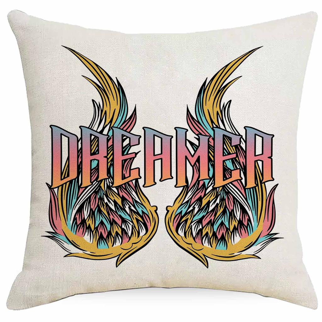 Western Summer Butterfly Bee Flower Pillowcase Home Sofa Cushion Pillowcase Decoration