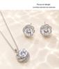Moissanite Rose Firework Zirconia Necklace and Luxury Stud Earrings - Women's Niche Design Hot Seller