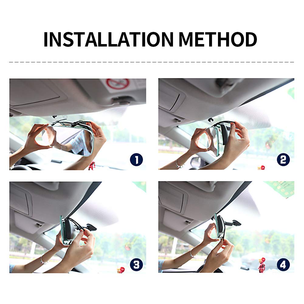 Car Rearview Inside Flat Large Field of Auxiliary Mirror X-STYLE Mirror, 360mm, Mirror, Mirror, Shatterproof, Ultra-High Reflectivity, View,
