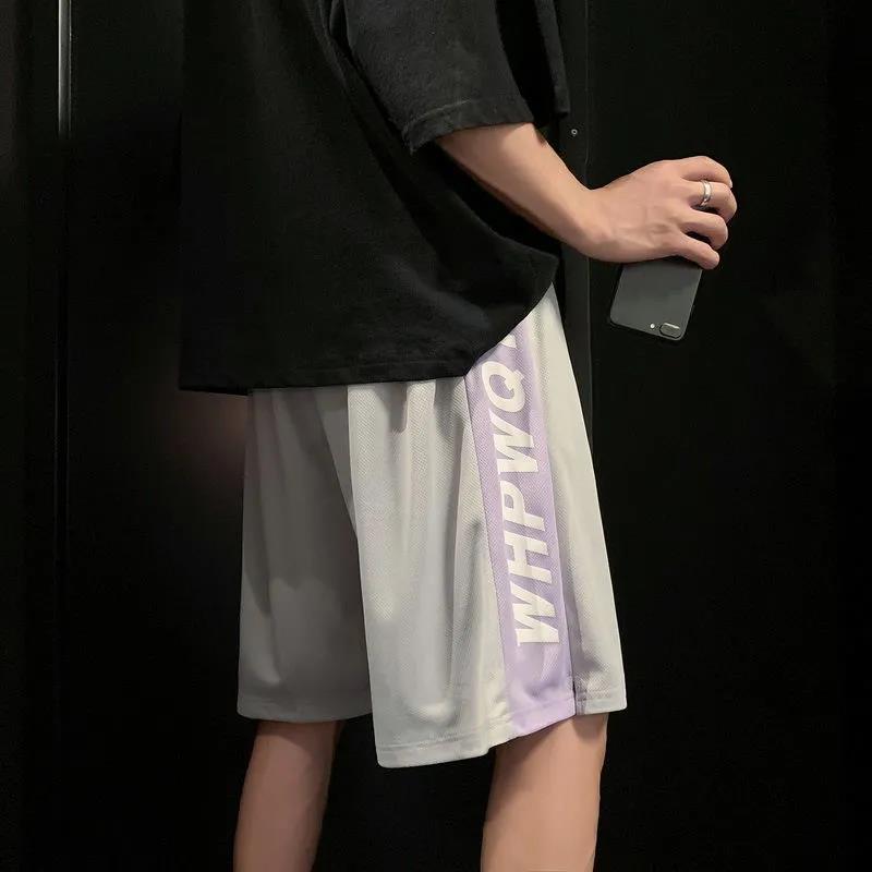 

Летние мужские шорты, трендовые пары, брюки с пятью точками, свободные спортивные брюки в стиле хип-хоп, баскетбол, повседневные пляжные брюки XXXL серый