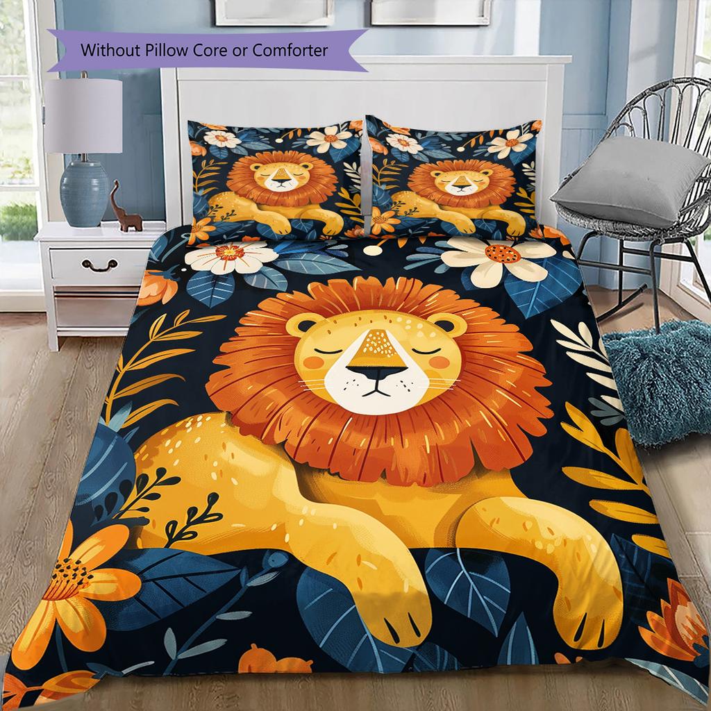 Cartoon Pattern Bedding Quilt Set Quilt Cover Pillowcase Home Decoration Birthday Gift (1 * Duvet Cover + 2 * Pillowcase, Without Core)