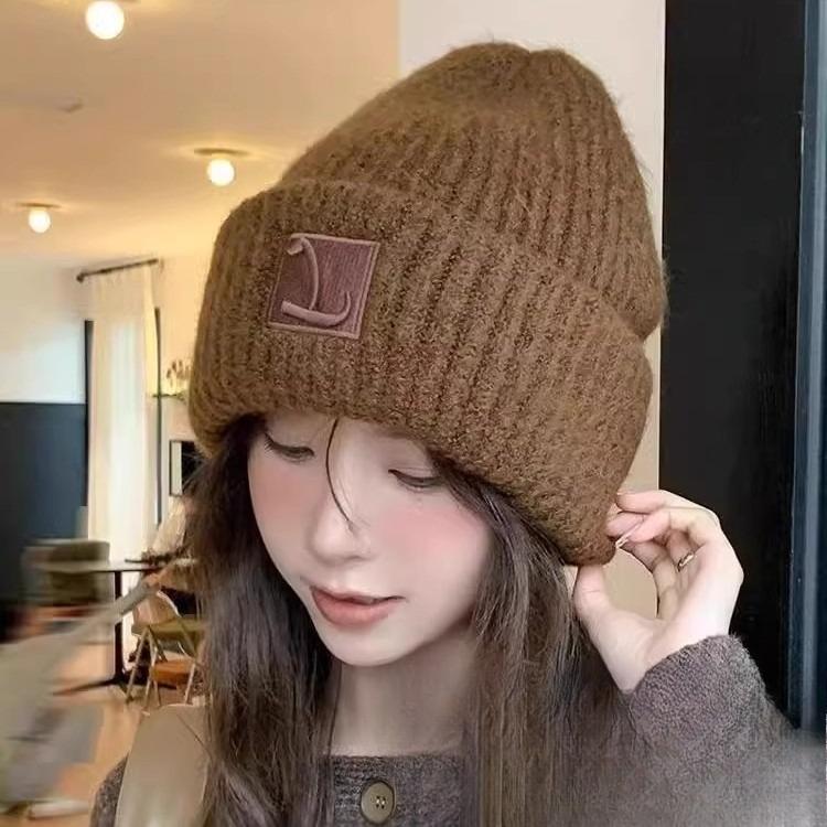 New Autumn and Winter Woolen Hats for Men and Women Outdoor Warm and Windproof Large Head Circumference Loose Knitted Hats Casual Breathable Hats