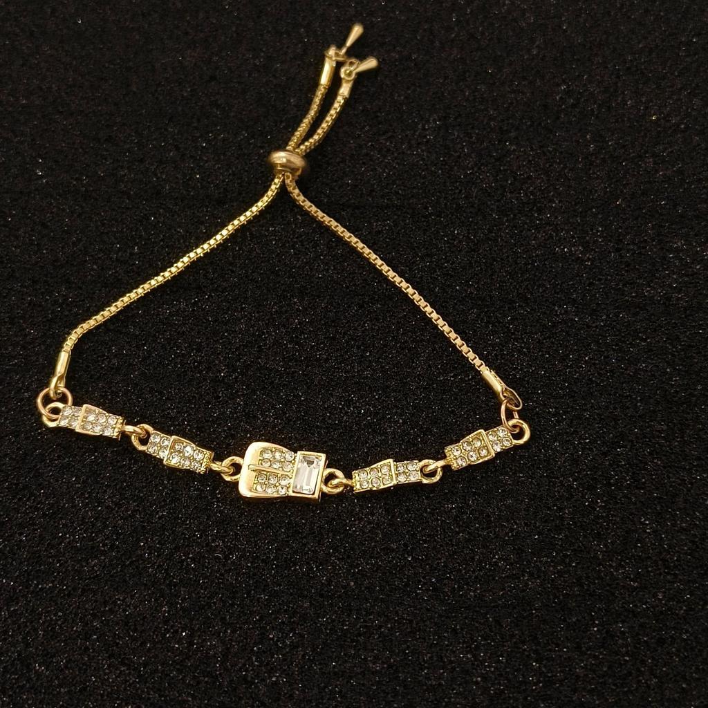 Sparkling Small Flower Zircon Pull Bracelet Women'S Cherry Blossom Diamond Niche Versatile High-End Accessories Hand Jewelry
