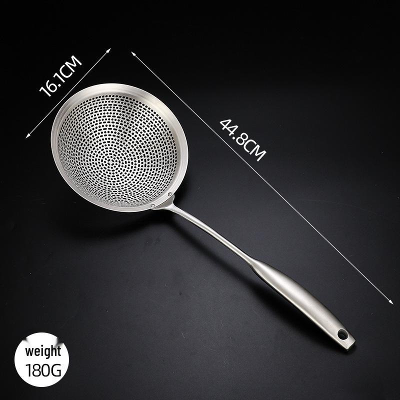 Large 304 Stainless Steel Mesh Skimmer Spoon for Noodles, Dumplings, and Deep Frying.