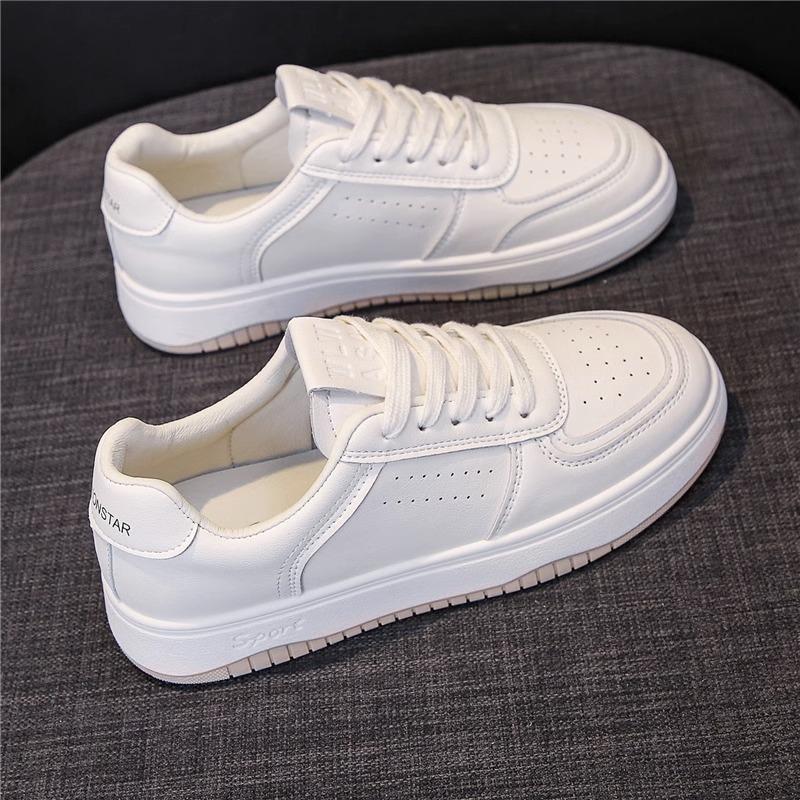 Leather Little White Shoes Soft-soled Women's Shoes Spring New Versatile Board Shoes Flat-soled Casual Sports Shoes