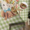 Easter Bunny Eggs Watercolor Plaid Tulle Curtains For Living Room Bedroom Voile Sheer Curtain Window Home Decor Drapes
