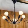 Stylish 5-Light LED Pendant Light with Moving Arms, Perfect for Dining Rooms, Living Rooms, and Bedrooms (6-8 Tatami Mats). Bulbs Sold Separately.