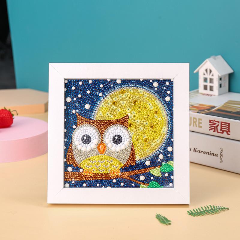Kids Full Drill 5D Diamond Painting Kit, Cartoon Animal Handmade Diy Diamond Paste Decor Art