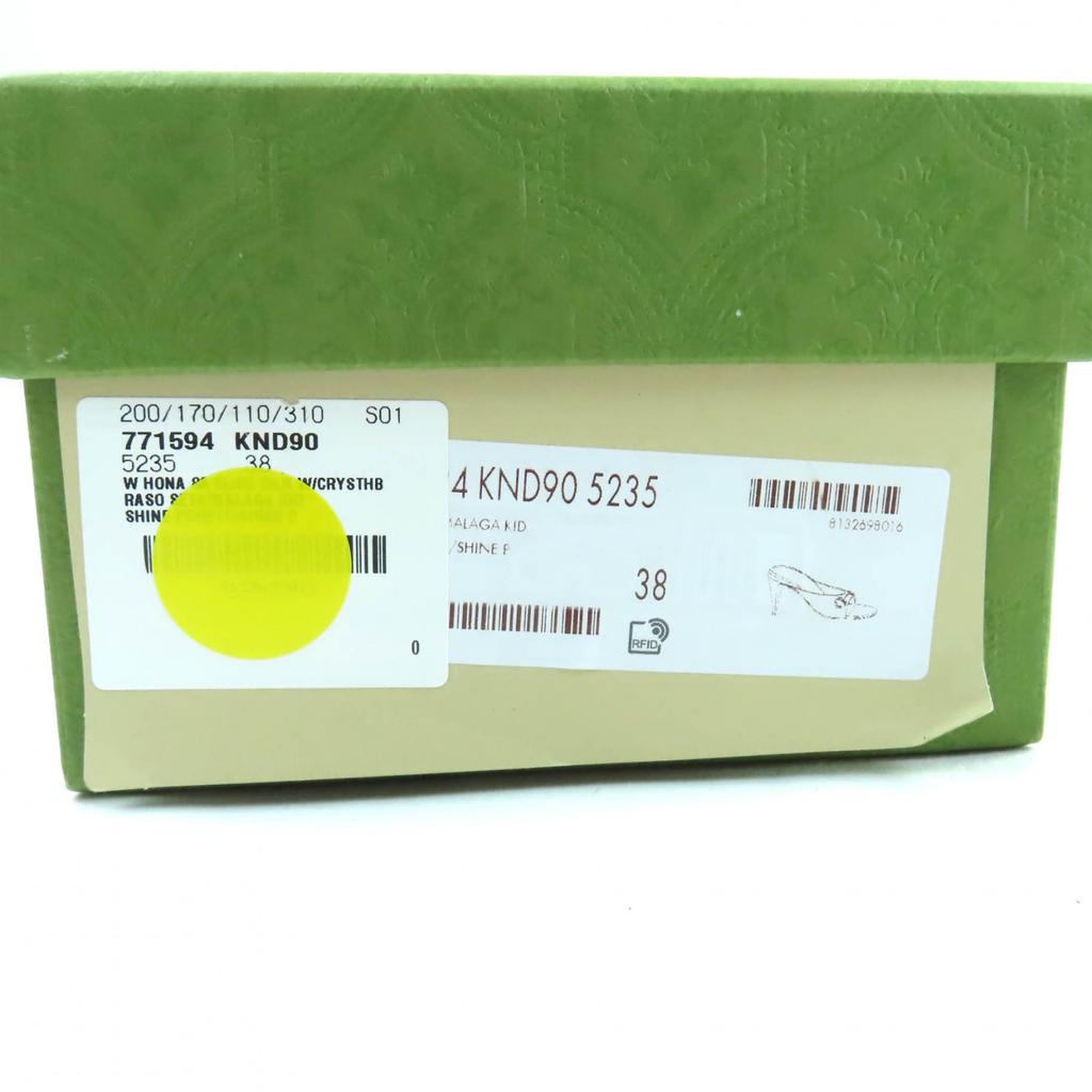 Excellent GUCCI Mule Horsebit Crystal Satin Purple Satin Women 38 771594 Used