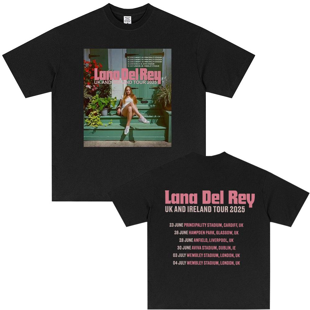 Lana Del Rey UK and Ireland Tour 2026 Tshirt Men Women Hip Hop Fashion Trend Short Sleeve T Shirts Summer Unisex Pop Streetwear