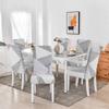 Chair Cover With White And Light Gray Geometric Pattern