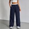 High-Waisted Wide-Leg Striped Trousers Women Office Chic Straight Cut Pants With Pockets Lightweight Stretch Fit