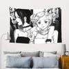 Black and White Anime Girls Tapestry Manga Art Wall Hanging Japanese Cartoon Decor Bedroom Dorm Room Fashion Statement