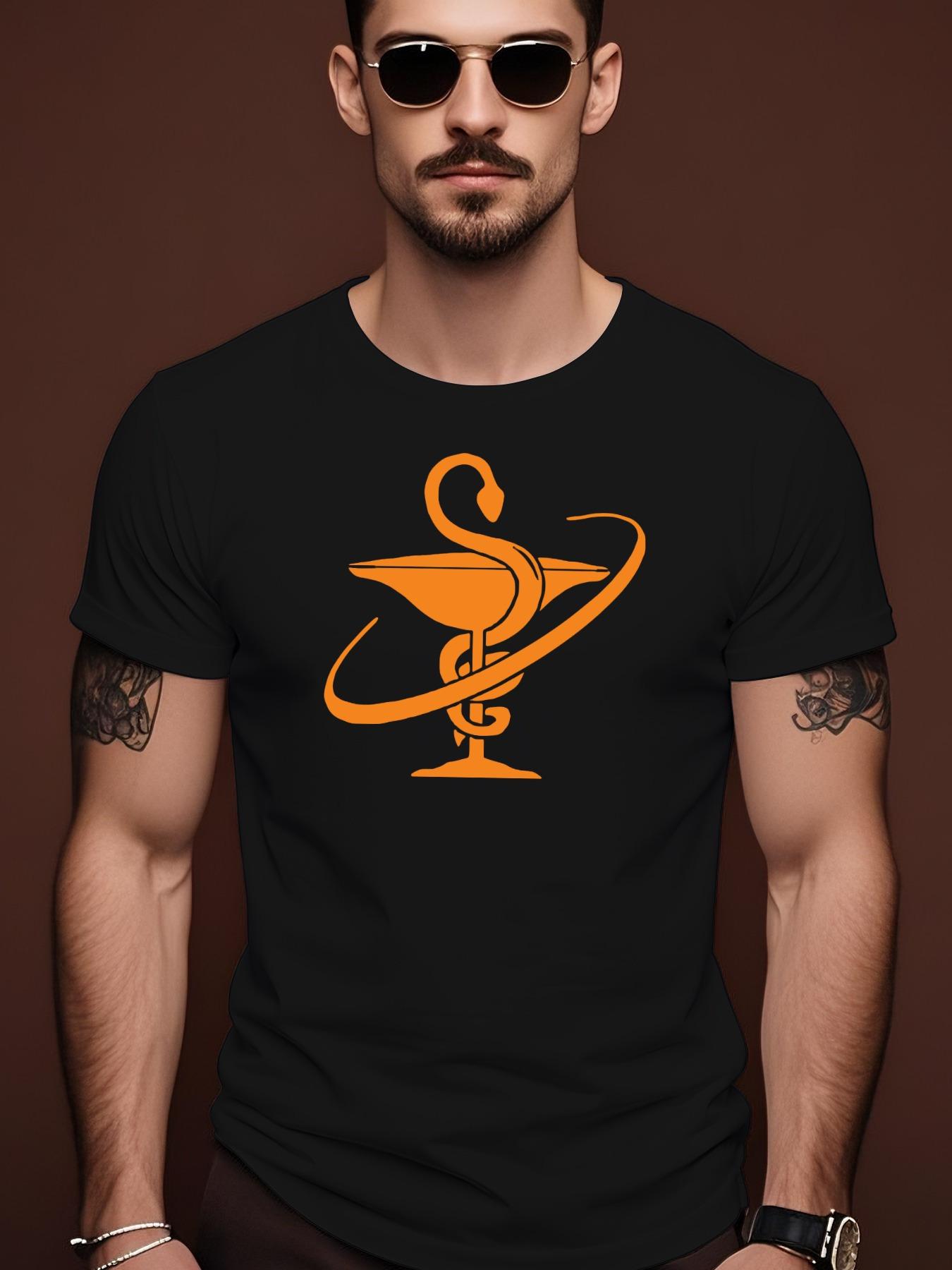 Summer Tshirt with Snake Trophy Pattern - Crew Neck XL
