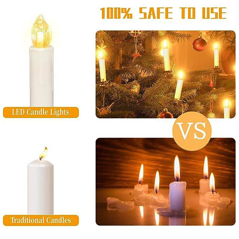 10/20Pcs Led Candle Lights Solar-Powered String Lights Christmas And Easter Outdoor Patio Clip-On Decorative