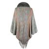 Dame Retro Mote Varm Regnbuestripet Dusk Cape Krage Strikket Sjal