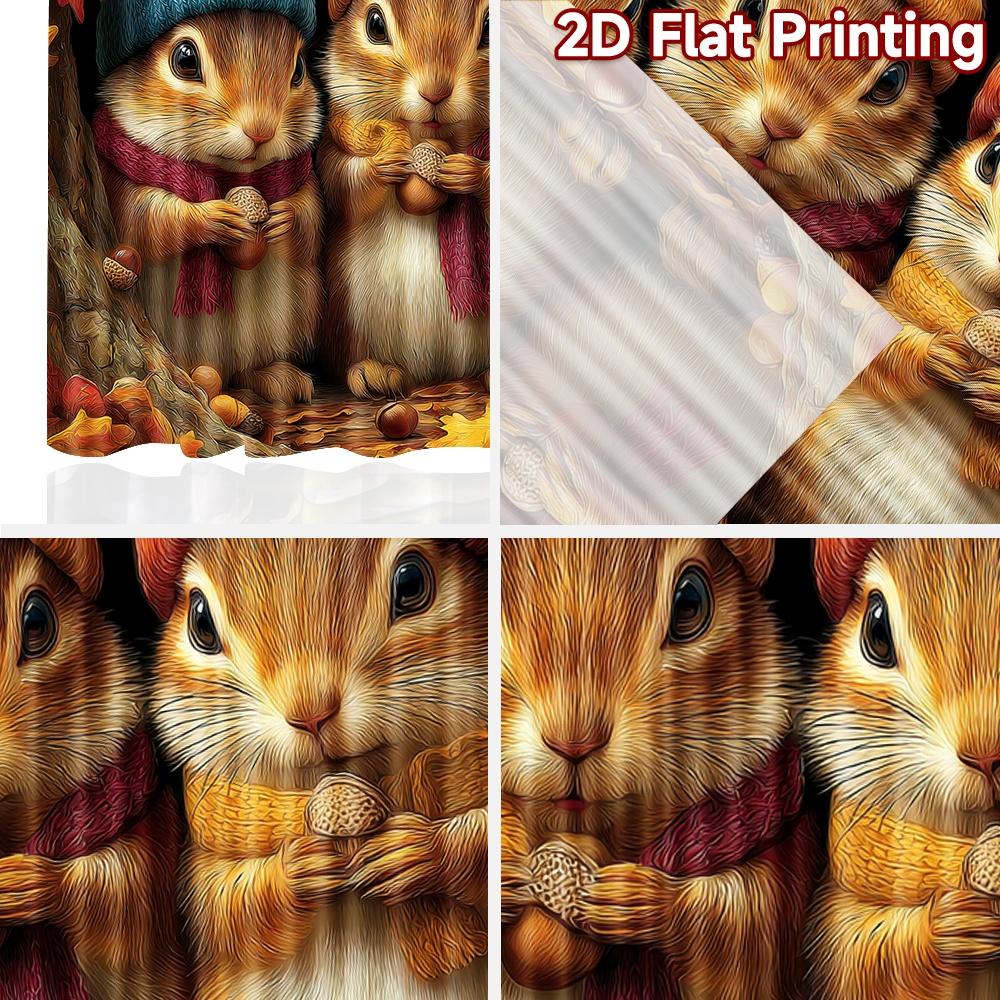 2D Flat Printing 2pcs Party Curtain Cute Squirrels Autumn Cozy Nuts Digital Printed Polyester Drapes Festive Wall Decor for