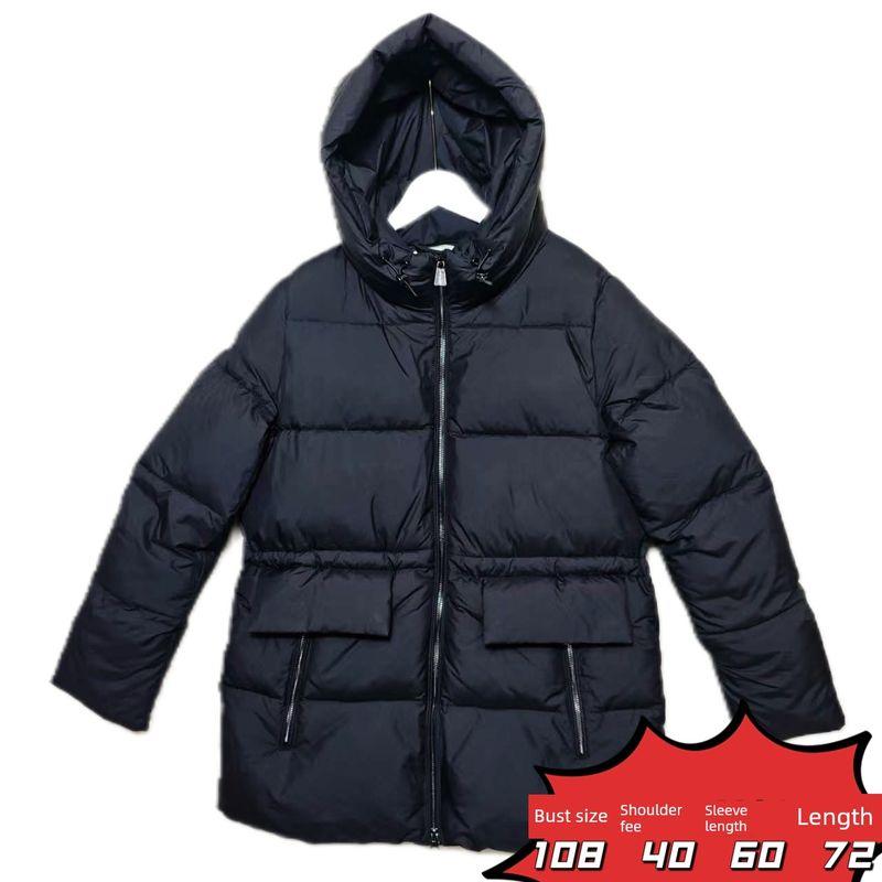 Foreign Trade Export To Russia Original Order Hood Down Cotton Cold Protective Clothing Women Mid-Length Warm Cotton-Padded Coat Solid Thick Winter