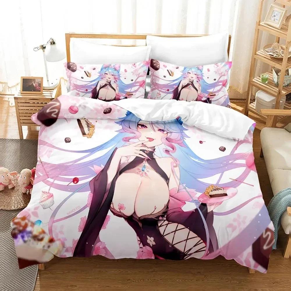 Anime Sexy Girls Silvervale Bedding Set Duvet Cover Bed Set Quilt Cover Pillowcase Comforter King Queen Size Boys Adult Bedding