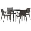 VidaXL Ensemble à manger de jardin 5 pcs coussins résine tressée acier 3186986