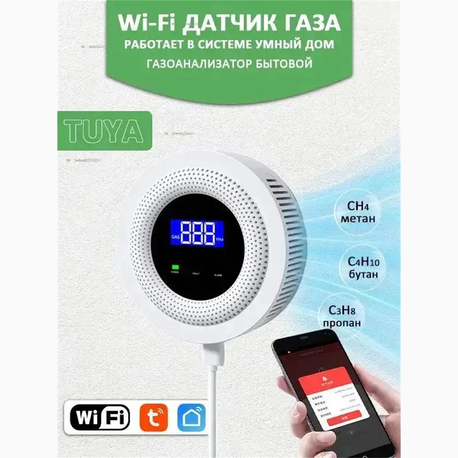 

Интеллектуальный Wi-Fi/RF433MHz бытовой датчик утечки газа - детектор утечки природного газа, автономная работа, система умного дома