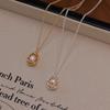 Elegant French Little Bean Pendant Pearl Necklace for Women - Autumn/Winter Sweater Chain Jewelry