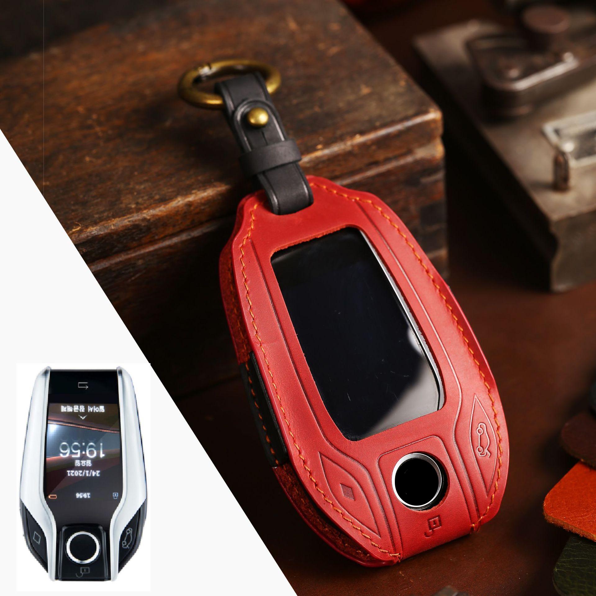 

Leather Car Key Case Cover For Bmw 3 5 7 Series G11 G12 G30 G31 G32 G05 G07 X3 X4 X5 X6 X7 I8 Lcd Led Key Fob Shell Accessories