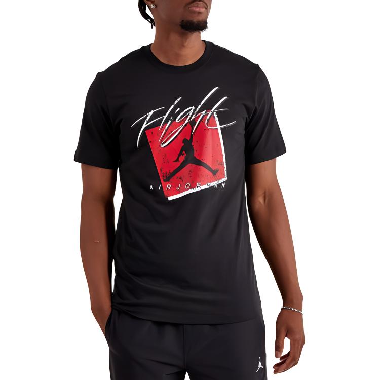 Jordan Air T Shirts Men's Black Crew Neck Moderate DA6744-010