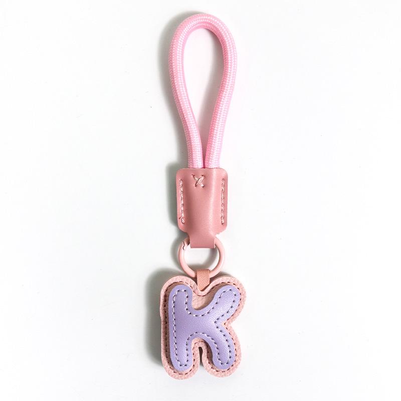 High-End Leather Alphabet Keychain Bag Pendant