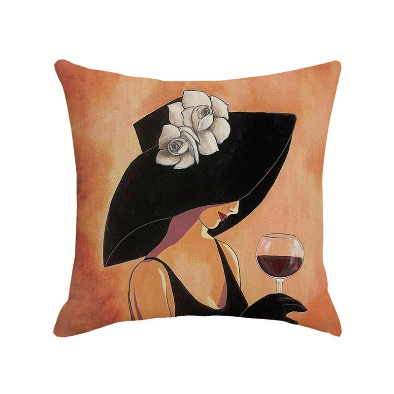 Character Linen Throw Pillow Cover Printed Car Sofa Bed Cushion Cushion Pillow Cover Home Furnishings