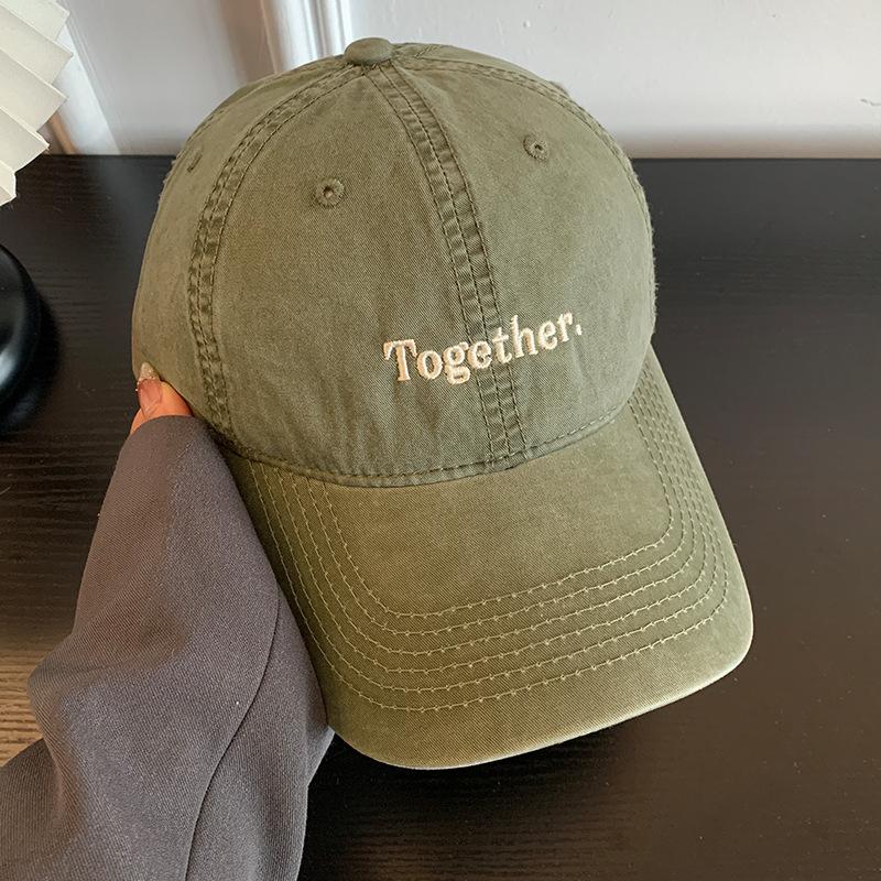 

Korean Version of Beige Letter Baseball Hat for Women Simple and Versatile New Style Larger and Deep Soft Top Hat Big Brim Baseball Cap M（56—58cm）