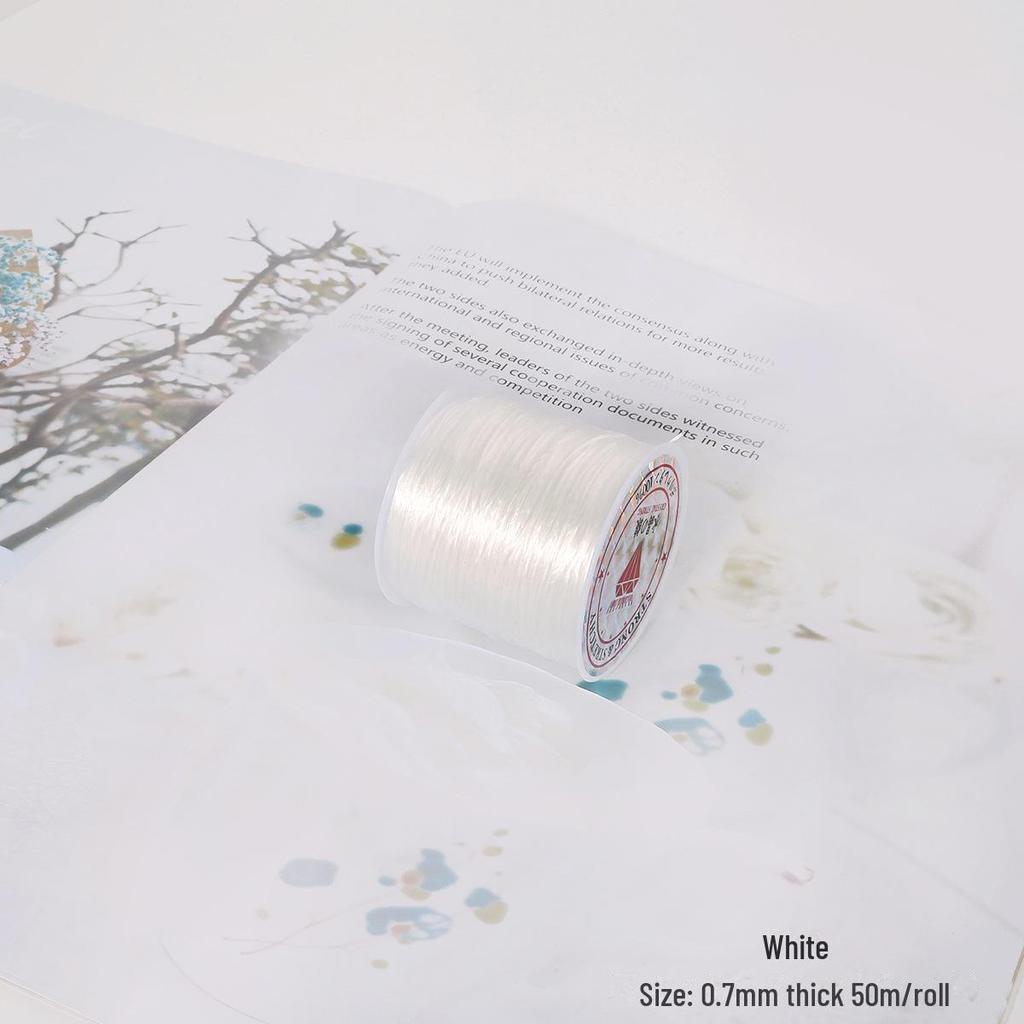 Handmade DIY Colored Elastic Line for Beaded Jewelry Making - Ring, Necklace, Bracelet. Braided Line for Accessories.