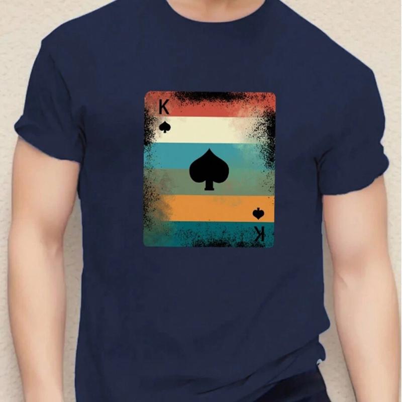 

Новая летняя мужская модная футболка, мужская футболка с принтом «Тузы в покере», топ 8XL синий