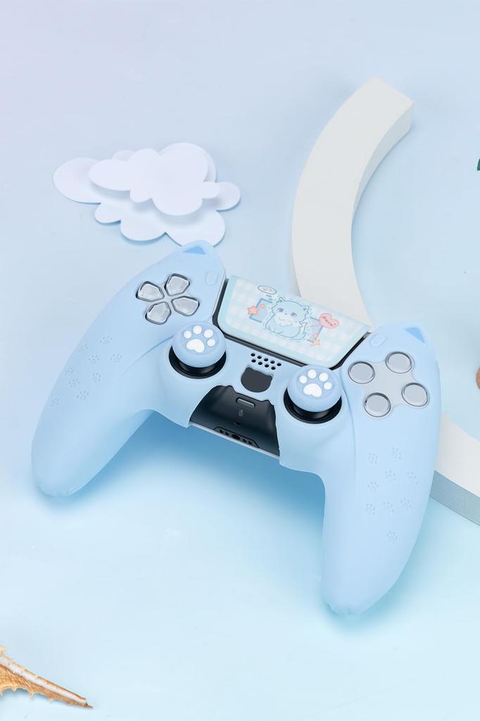 GeekShare Ovladač PS5 Silikonová měkká kůže Kompatibilní s PlayStation 5 Kryt ovladače PS5 a ochranný ochranný štítek Snadno na PS5